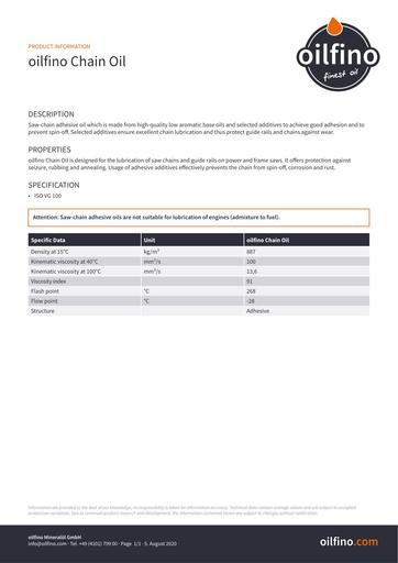 TDB EN Oilfino Chain Oil