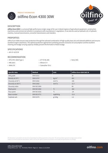 Oilfino Econ 4300 30W