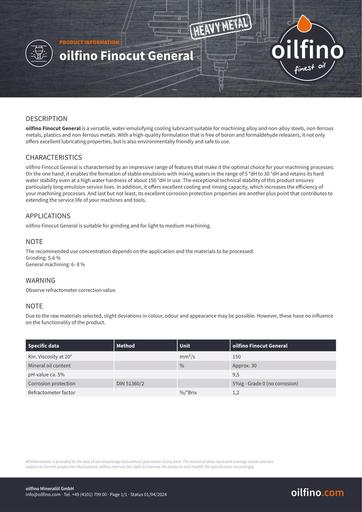 Oilfino Finocut General EN